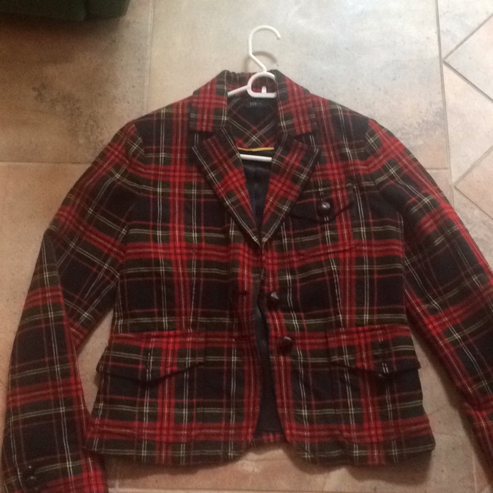 J. Crew Holiday Plaid Blazer